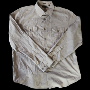 JF J. Ferrar Men's Button‎ Down Long Sleeve Shirt Slim Fit Gray Sz XL